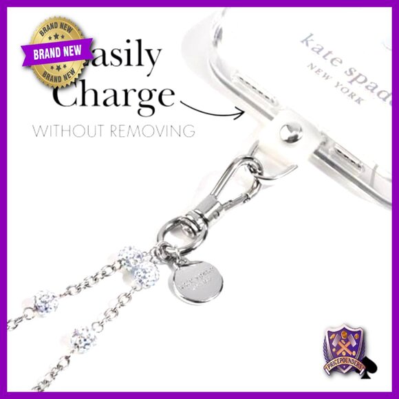 Detachable Phone Lanyard Elegant Silver Chain Y2K Chic Hands-Free Accessory - Picture 5 of 6